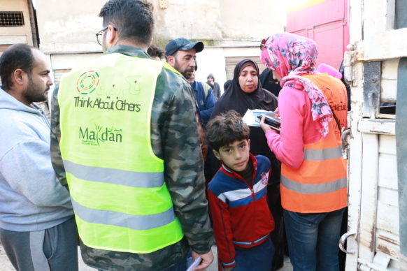 Winter kit distribution for 88 families